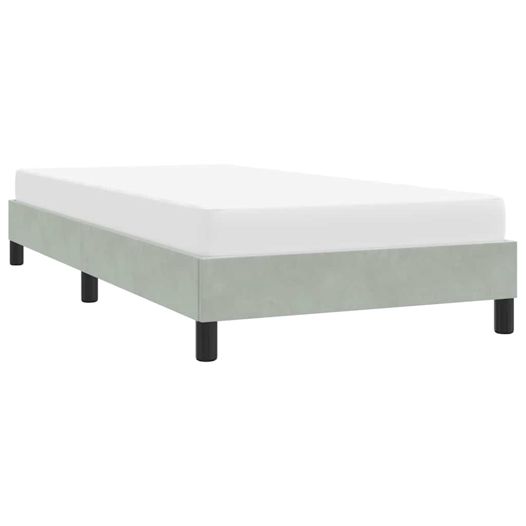 Estrutura de cama sem colchão 80x220 cm veludo cinzento-claro