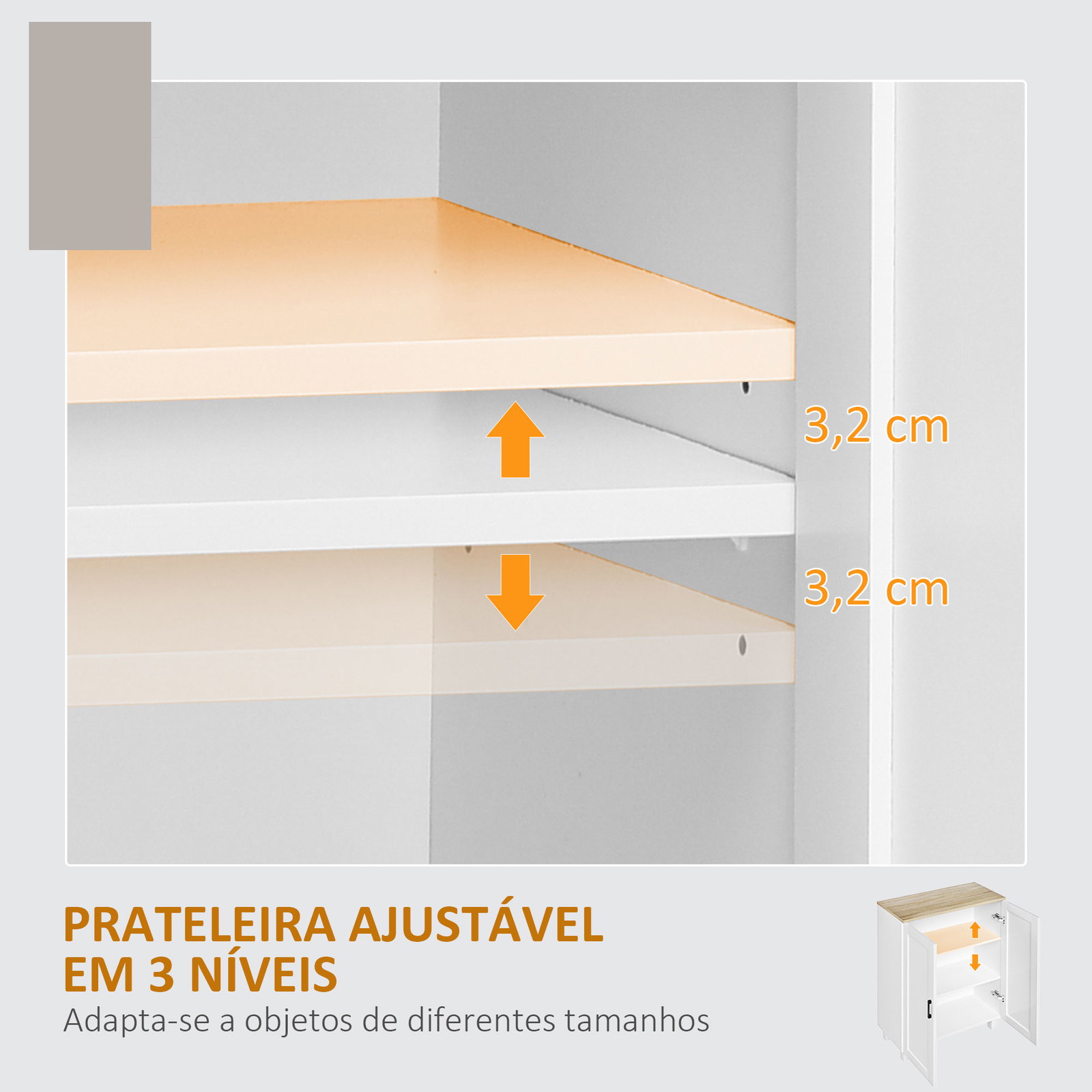 Armário de sala de estar moderno armário de armazenamento com 2 portas prateleira ajustável e base elevada 60x30x90 cm branco