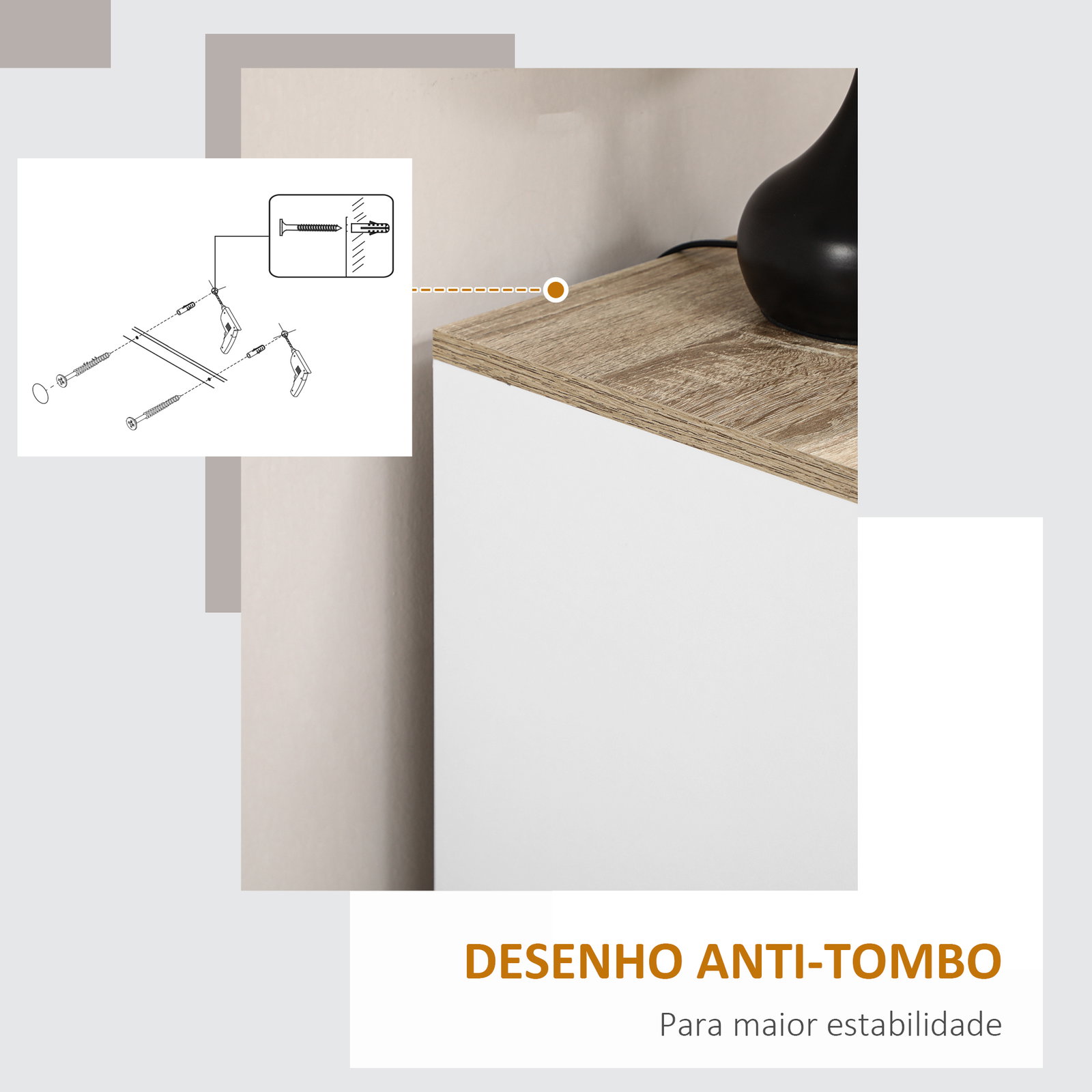 Armário de sala de estar moderno armário de armazenamento com 2 portas prateleira ajustável e base elevada 60x30x90 cm branco