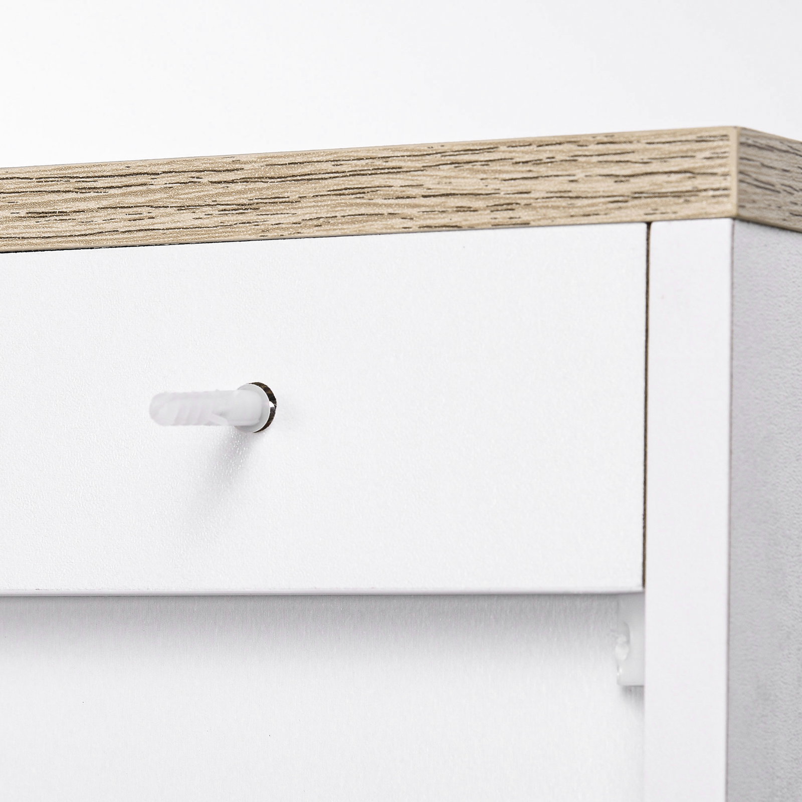 Armário de sala de estar moderno armário de armazenamento com 2 portas prateleira ajustável e base elevada 60x30x90 cm branco