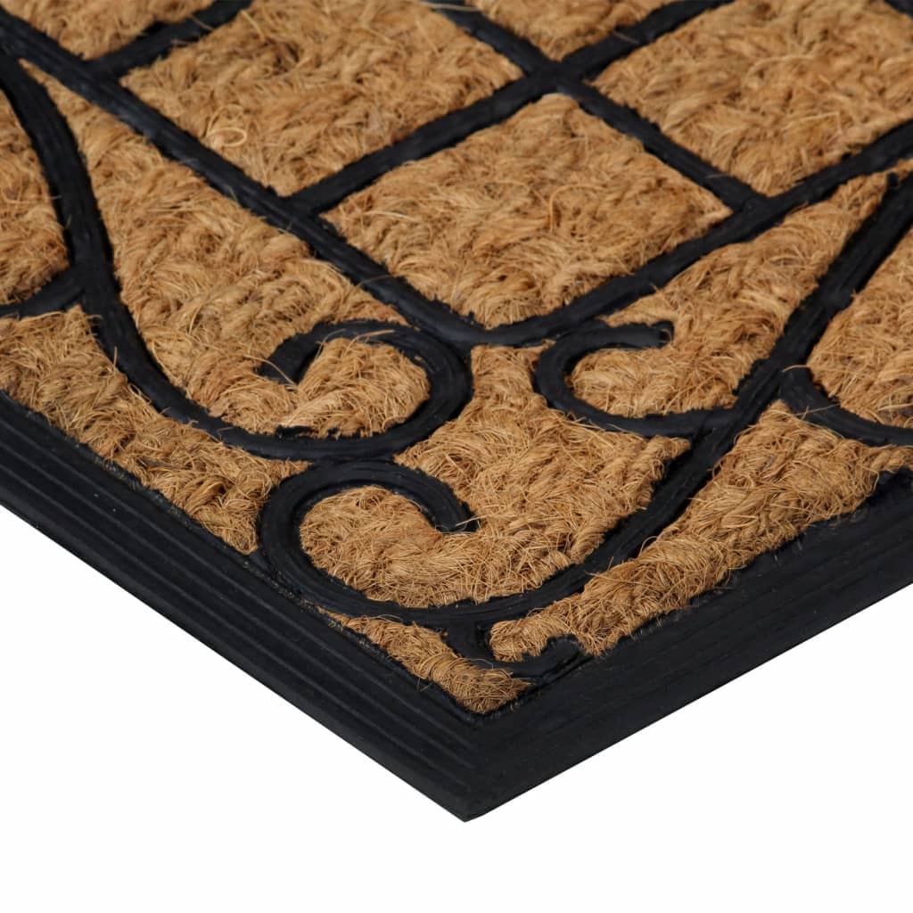 Tapete de porta retangular 45x75 cm borracha e fibra de coco