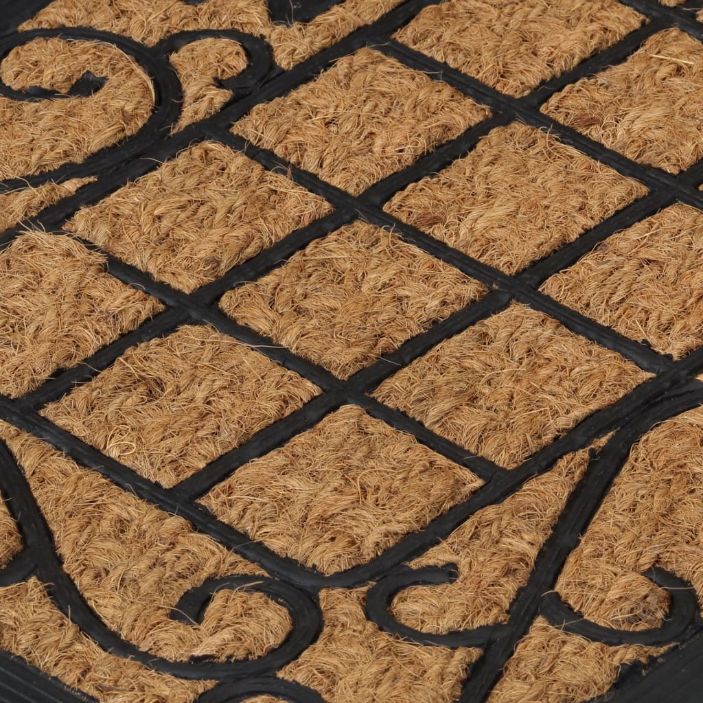 Tapete de porta retangular 45x75 cm borracha e fibra de coco