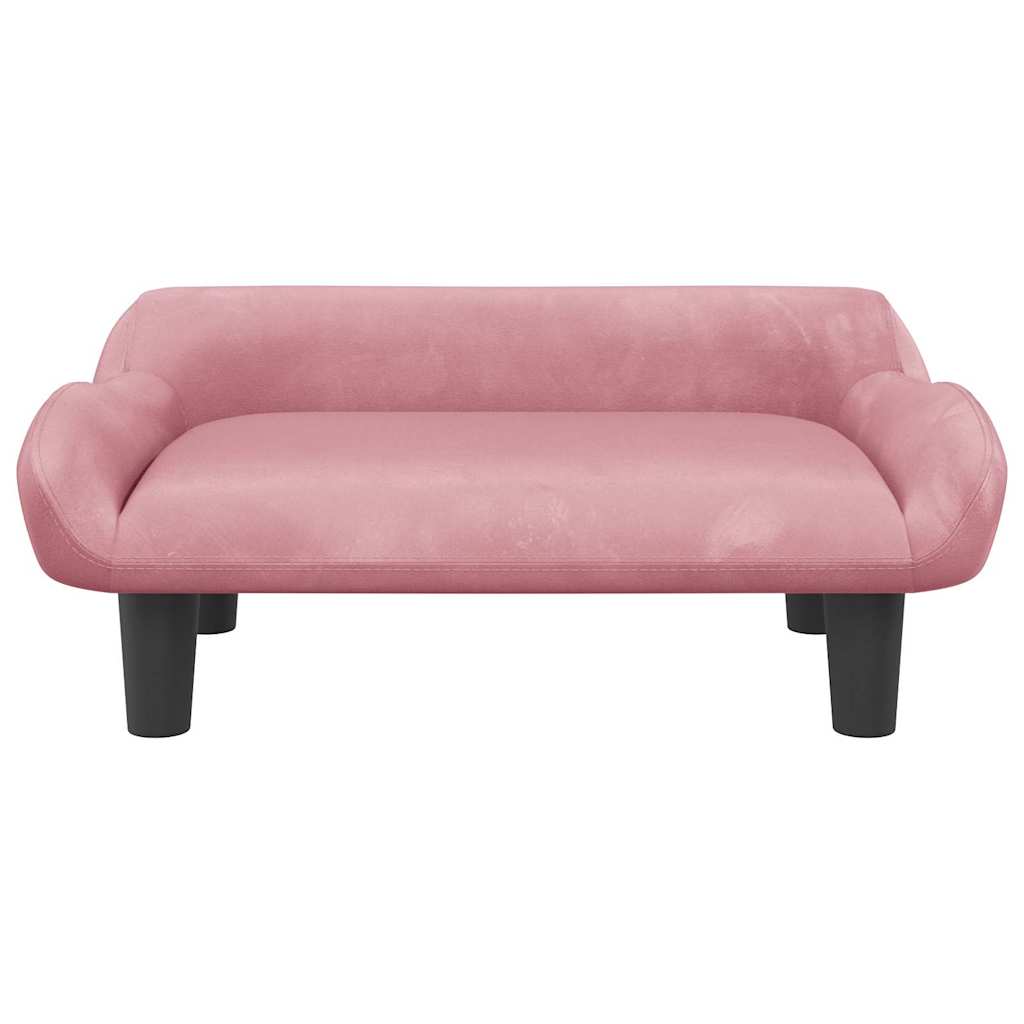 Sofá infantil 70x40x24 cm veludo rosa