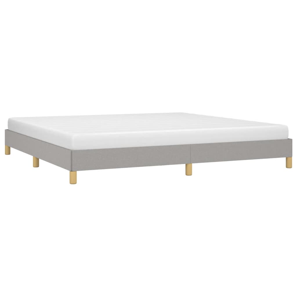 Estrutura de cama sem colchão 200x200 cm tecido cinzento-claro