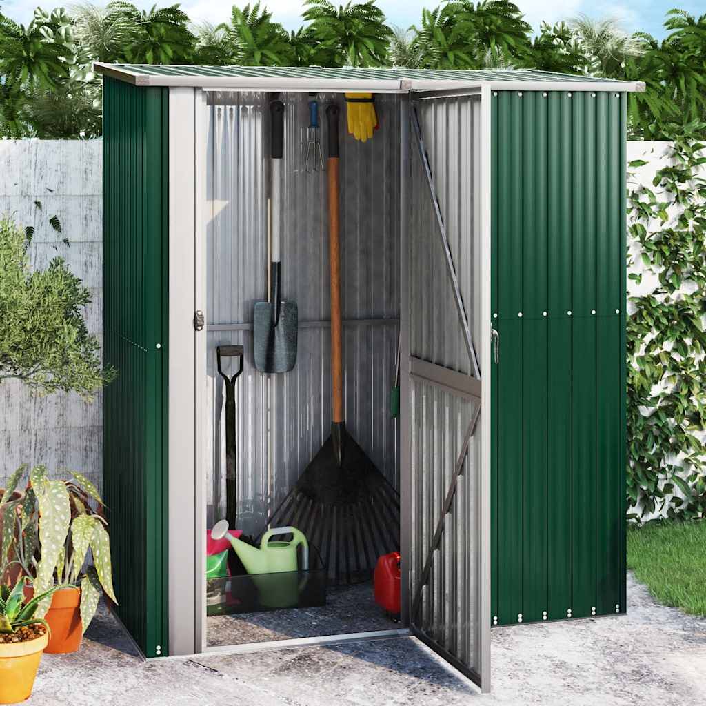 Abrigo de jardim verde 180,5x97x209,5 cm aço galvanizado