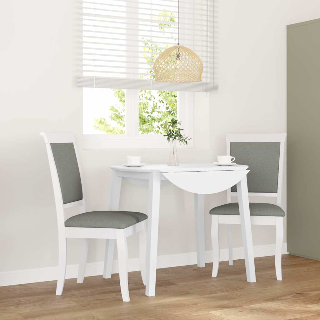 Cadeiras de jantar com almofadões 2 pcs madeira maciça branco