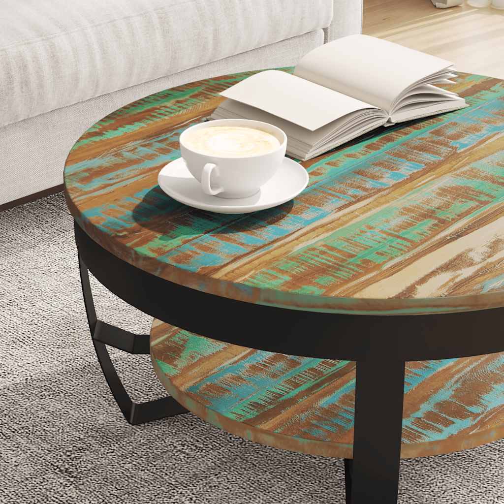 Mesa de centro 65x32 cm madeira reciclada maciça