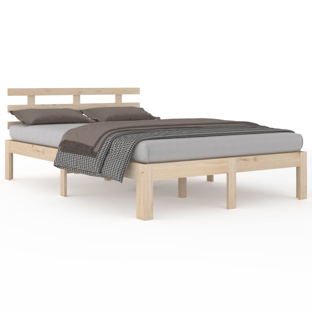 Estrutura de cama casal 135x190 cm madeira maciça