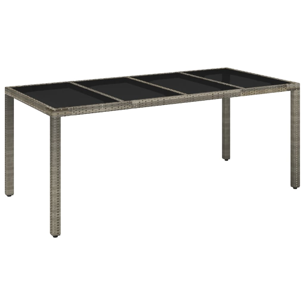 7 Pcs conjunto de jantar p/ jardim c/ almofadões vime PE cinza