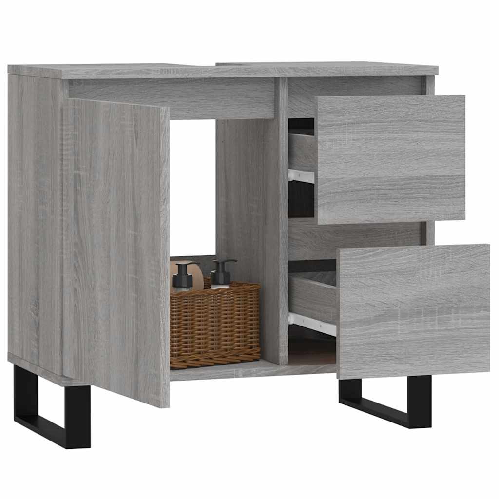 Armário wc 65x33x60 cm derivados de madeira sonoma cinzento