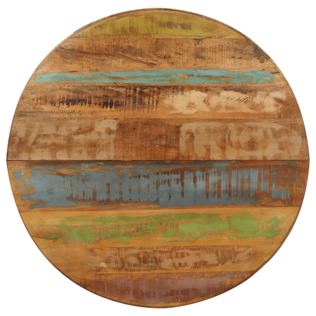 Mesa de jantar redonda 100x100x75 cm madeira recuperada maciça