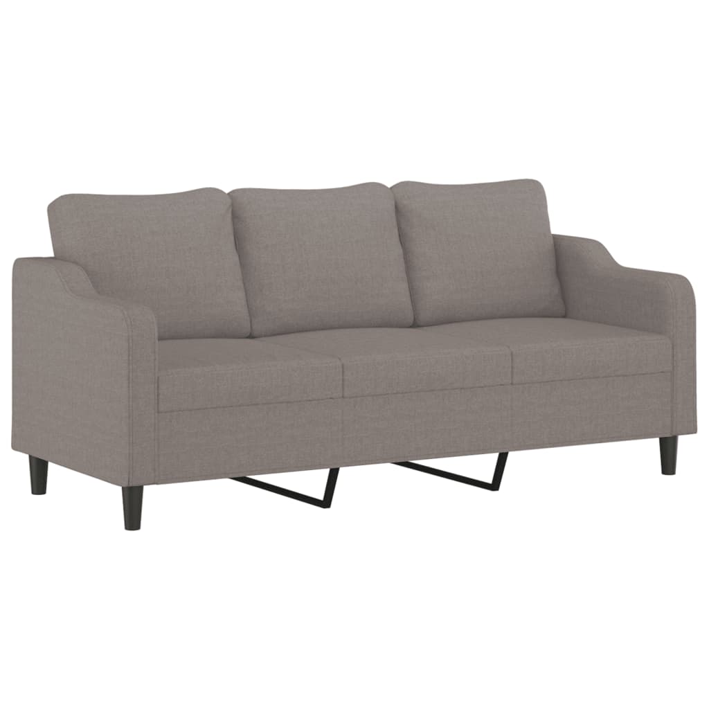 2 Pcs conjunto de sofás com almofadões tecido cinza-acastanhado