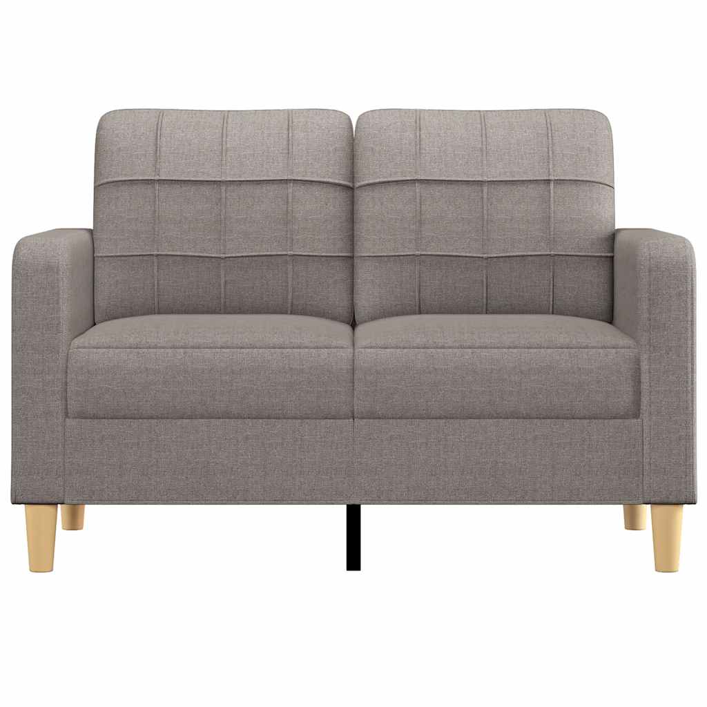 Sofá de 2 lugares tecido 120 cm cinzento-acastanhado