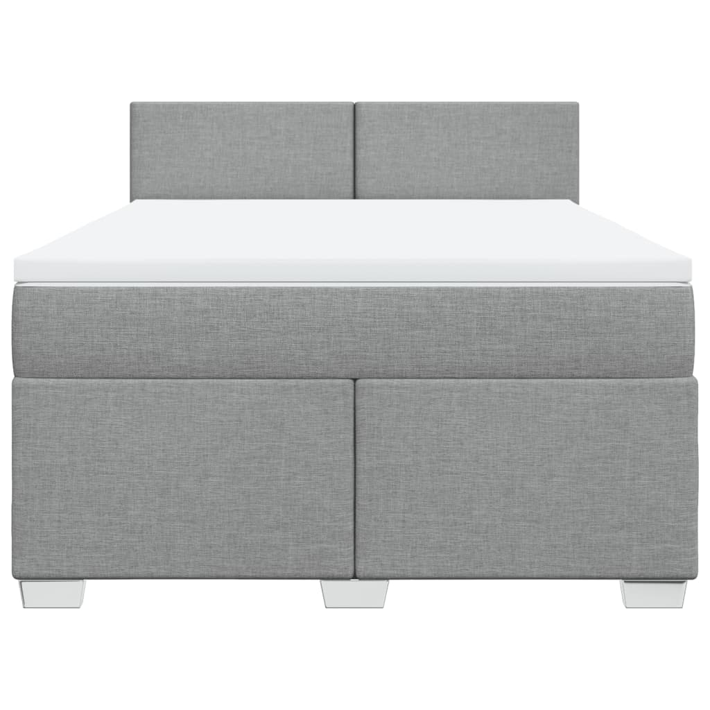 Cama com molas/colchão 140x190 cm tecido cinzento-claro