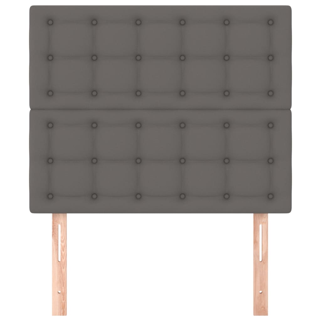 Cabeceira cinza 100x5x118/128 cm couro sintético
