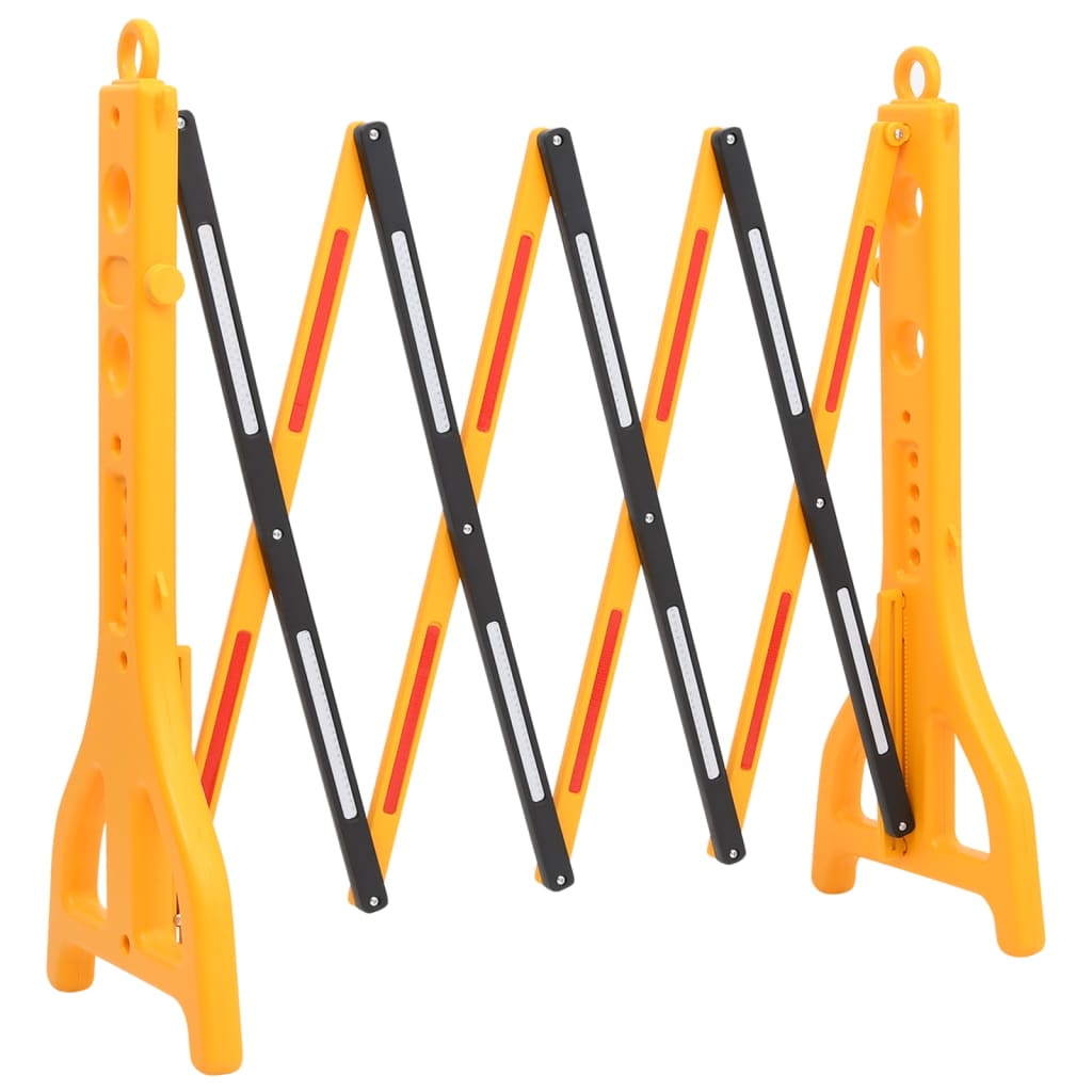 Barreira de trânsito dobrável 250x38x96 cm amarelo e preto