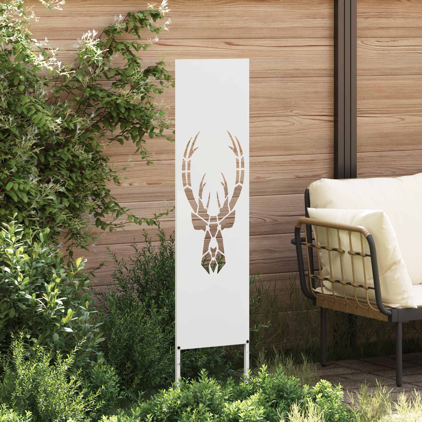 Tela de privacidade para jardim branco 32 x 140 cm