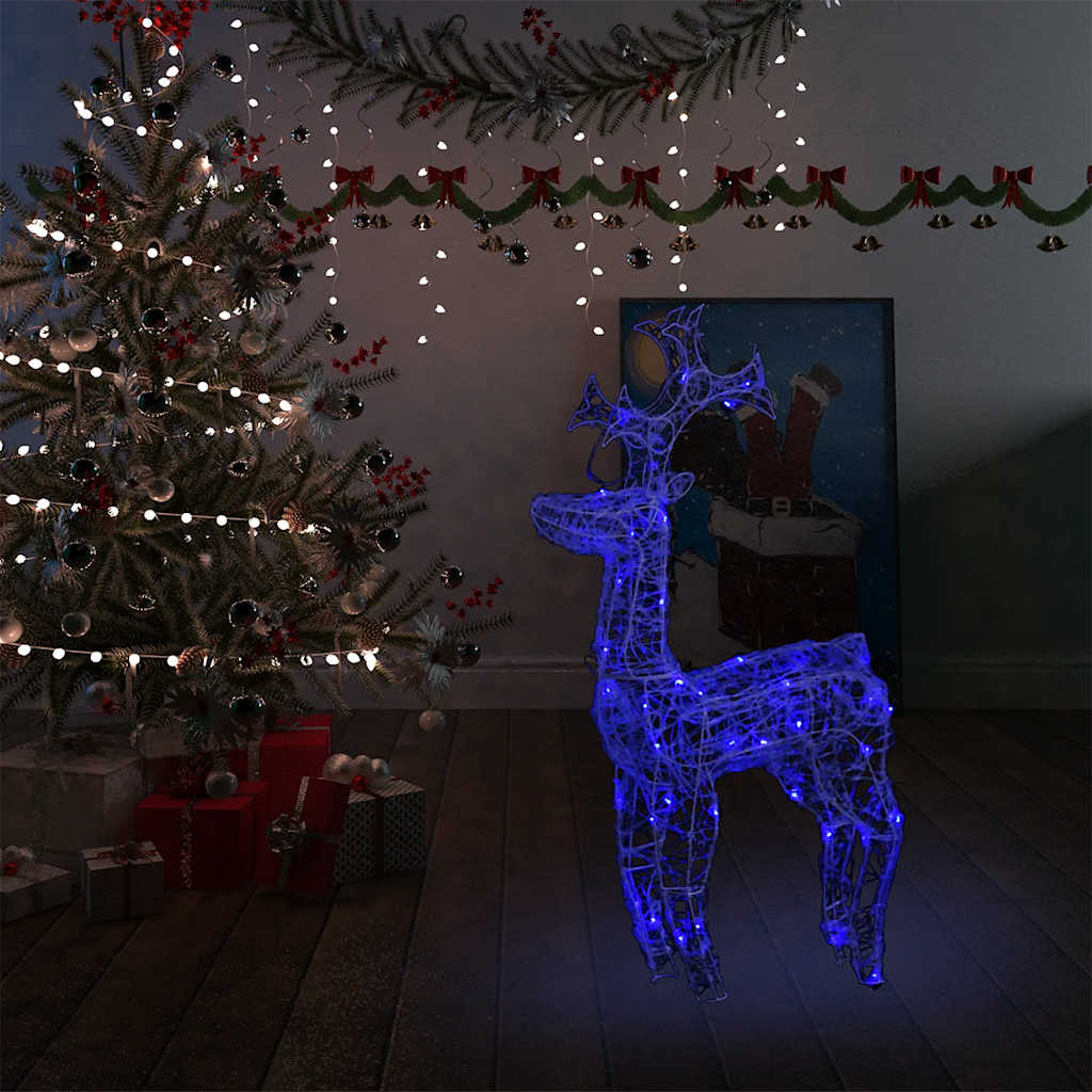 Rena decorativa de natal 90 luzes LED acrílico 60x16x100 cm