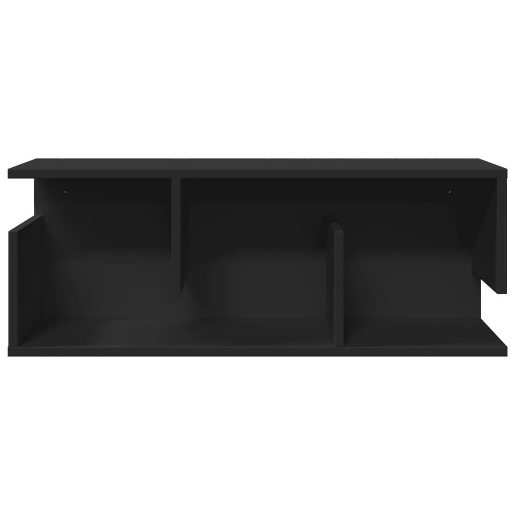 Armário de parede 80x20x30 cm derivados de madeira preto