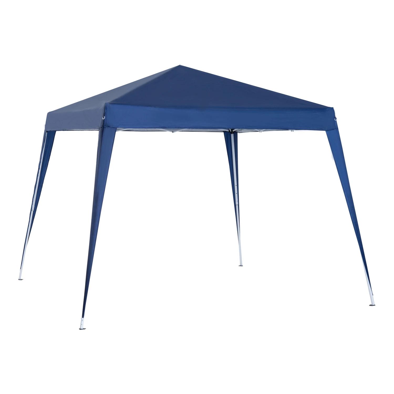 Tenda dobrável tenda com desenho pop up para jardim campismo festas eventos aço e oxford 297x297x250 cm azul