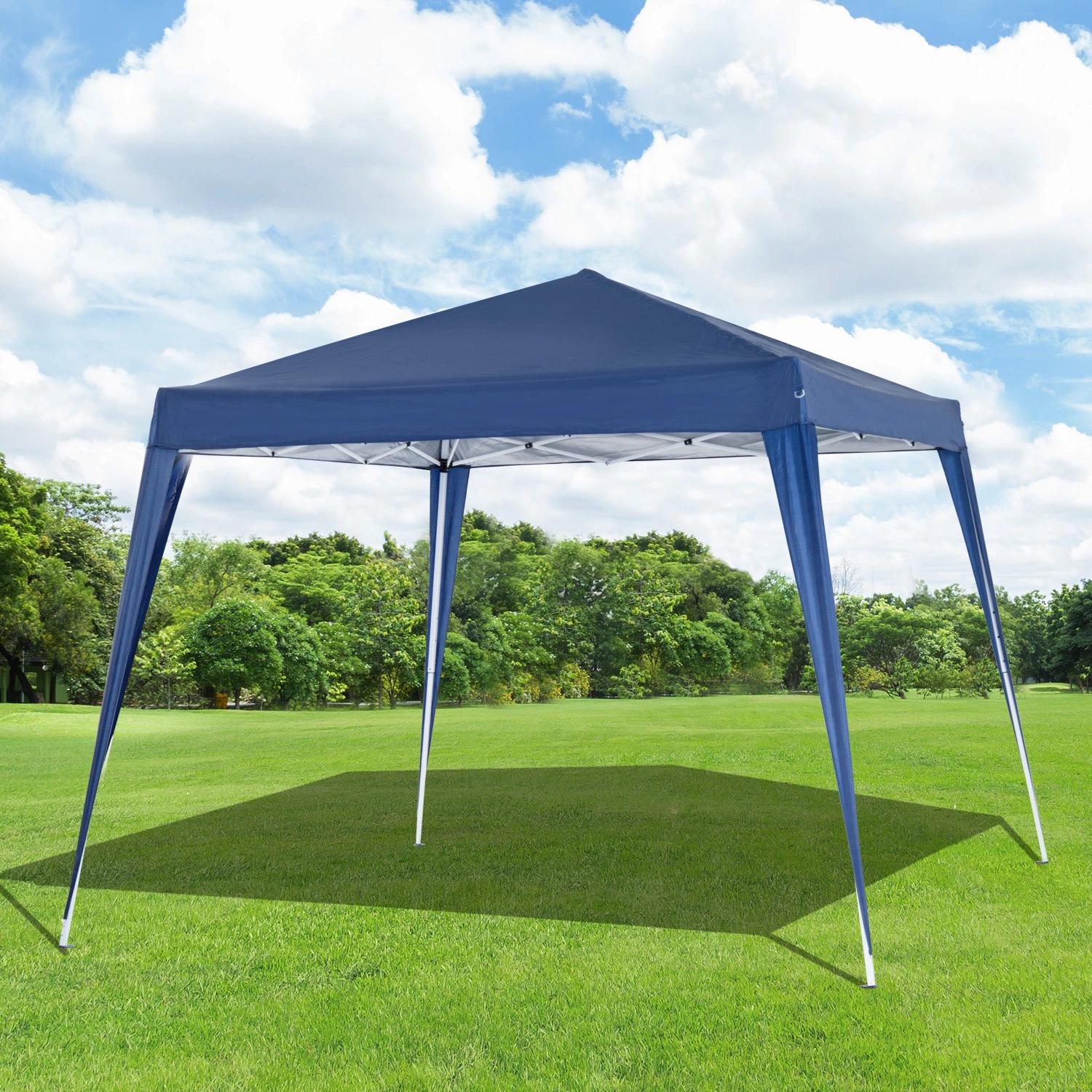 Tenda dobrável tenda com desenho pop up para jardim campismo festas eventos aço e oxford 297x297x250 cm azul