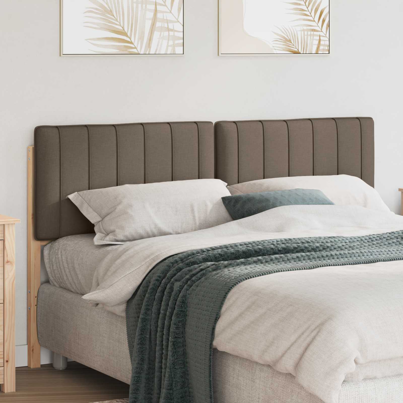 Cabeceira estofada com cabeceira marrom e taupe 160 cm