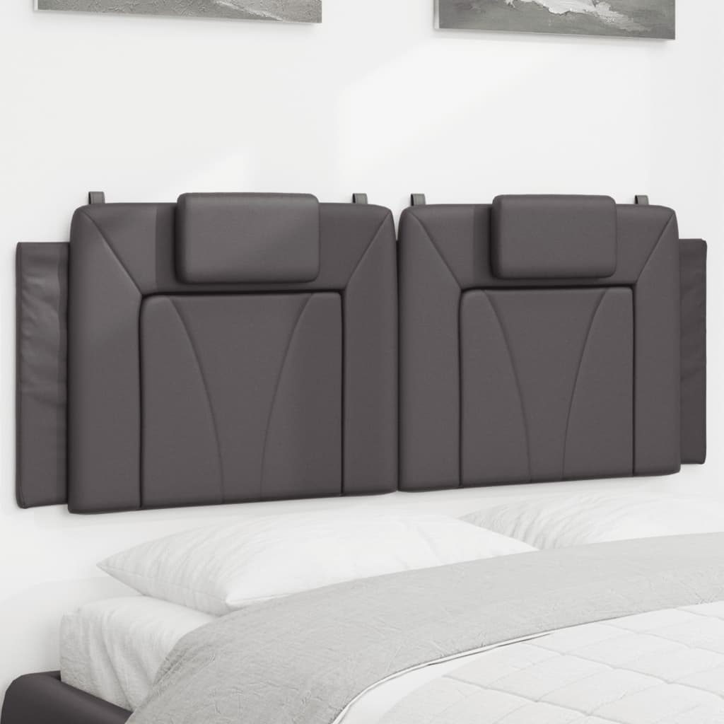 Almofadão de cabeceira viana 120 cm couro artificial cinzento
