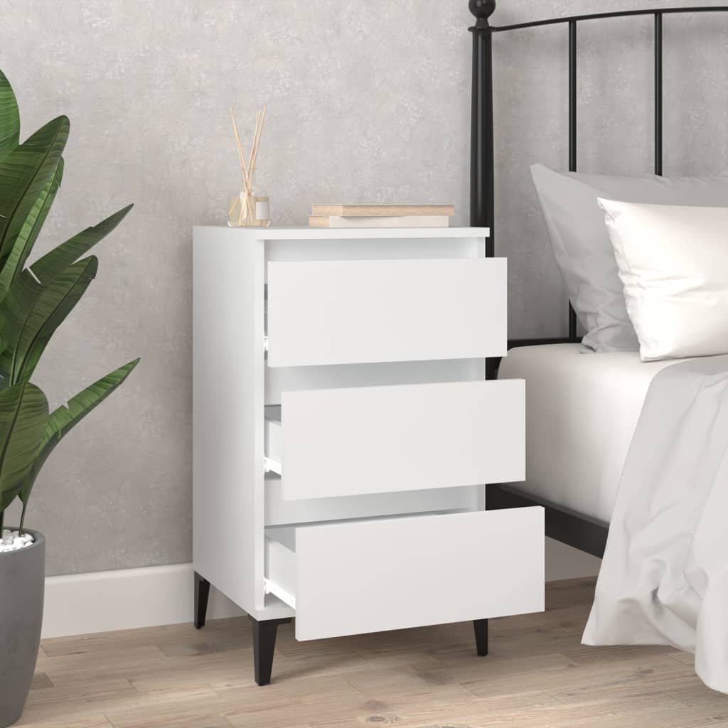 Mesa de cabeceira 40x35x70 cm derivados de madeira branco