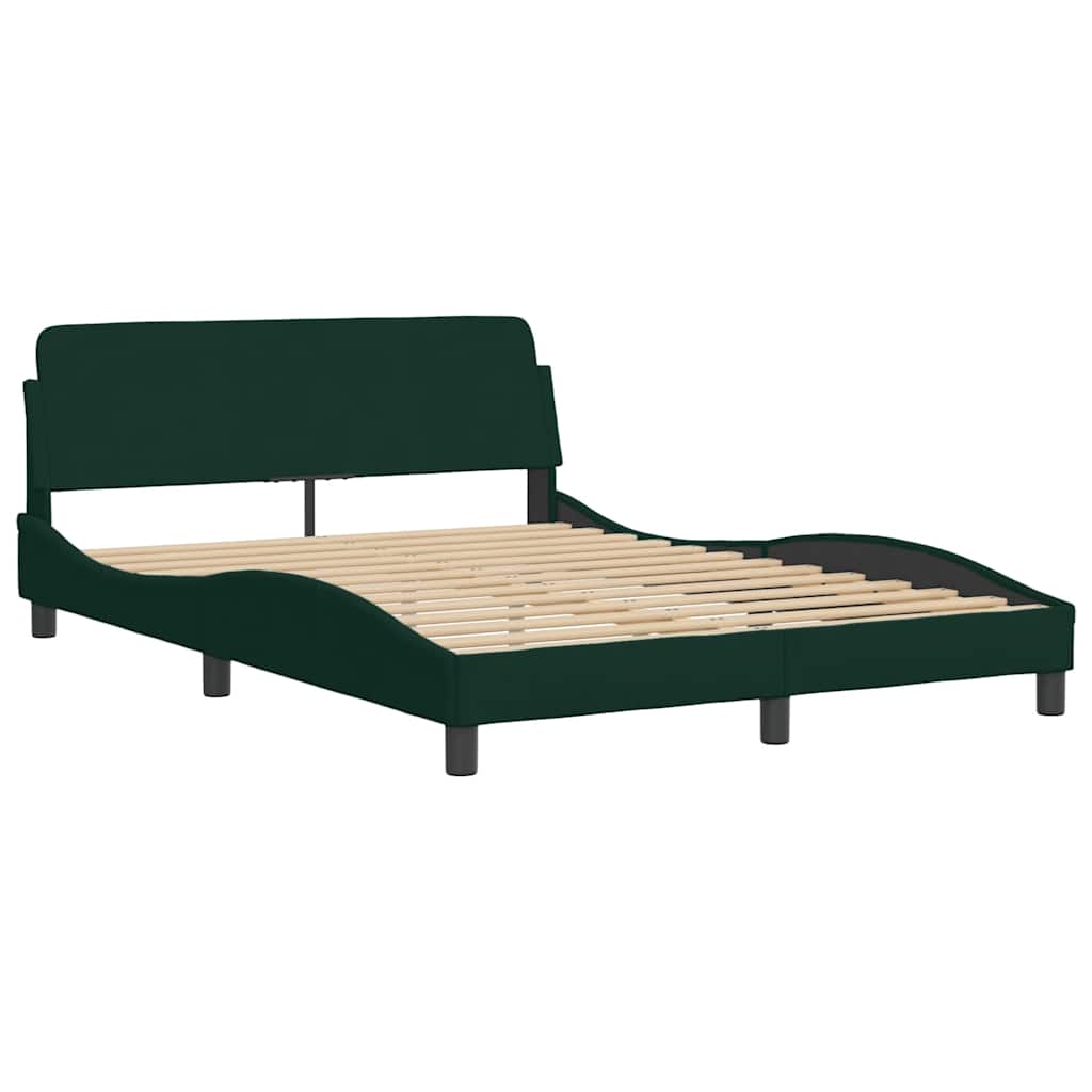 Cama com colchão dover 120x200 cm veludo verde-escuro