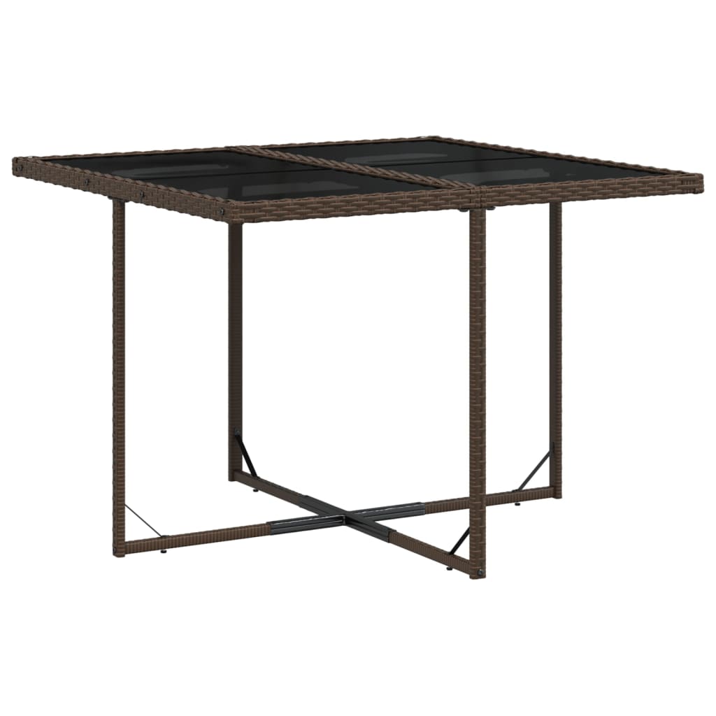 5 Pcs conjunto jantar p/ jardim c/ almofadões vime PE castanho