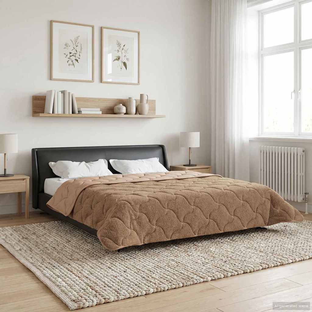 Edredom de inverno colchonete cinzento-acastanhado 200 x 220 cm