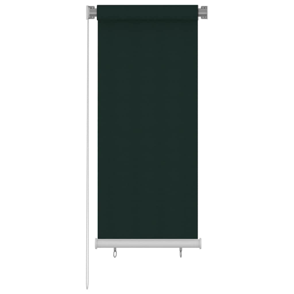 Estore de rolo para exterior 65 (l) x 140 (a) cm verde-escuro HDPE