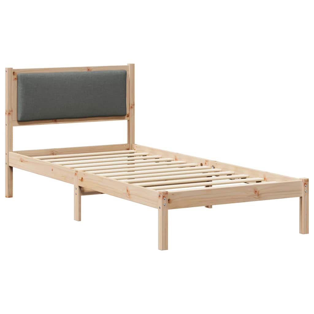 Estrutura da cama com cabeceira cinza escuro 100 x 200 cm