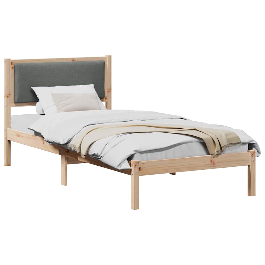 Estrutura da cama com cabeceira cinza escuro 100 x 200 cm