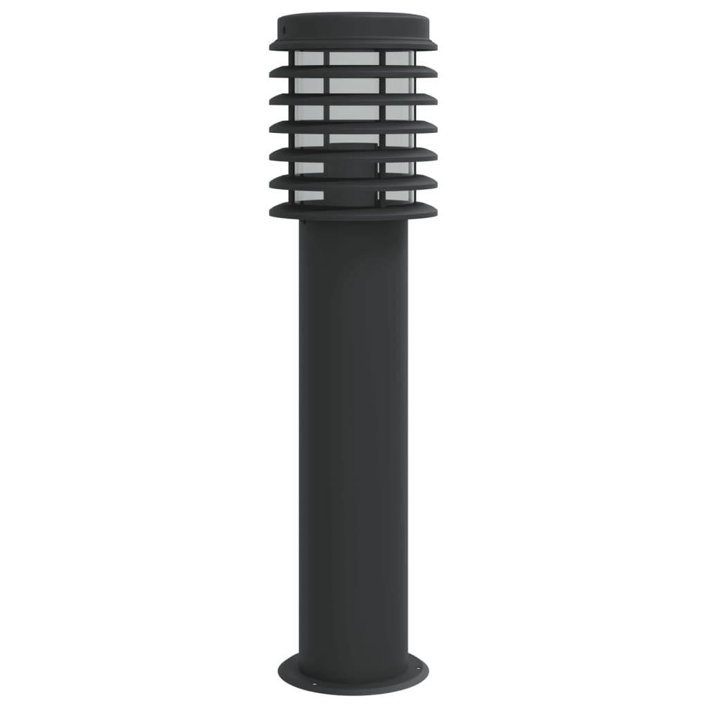 Candeeiro de chão para exterior 60 cm aço inoxidável preto