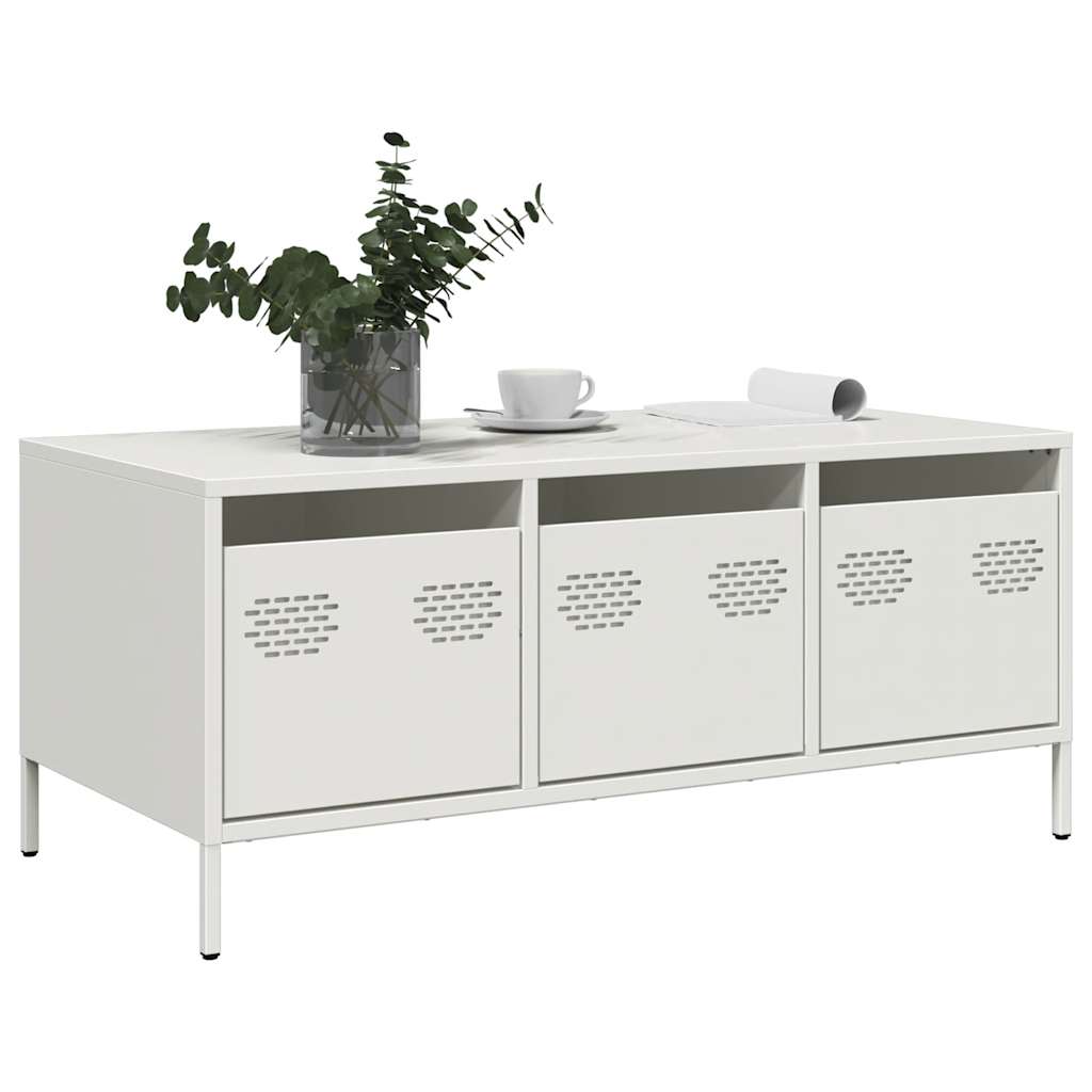 Mesa de centro 101,5x50x43,5 cm aço laminado a frio branco