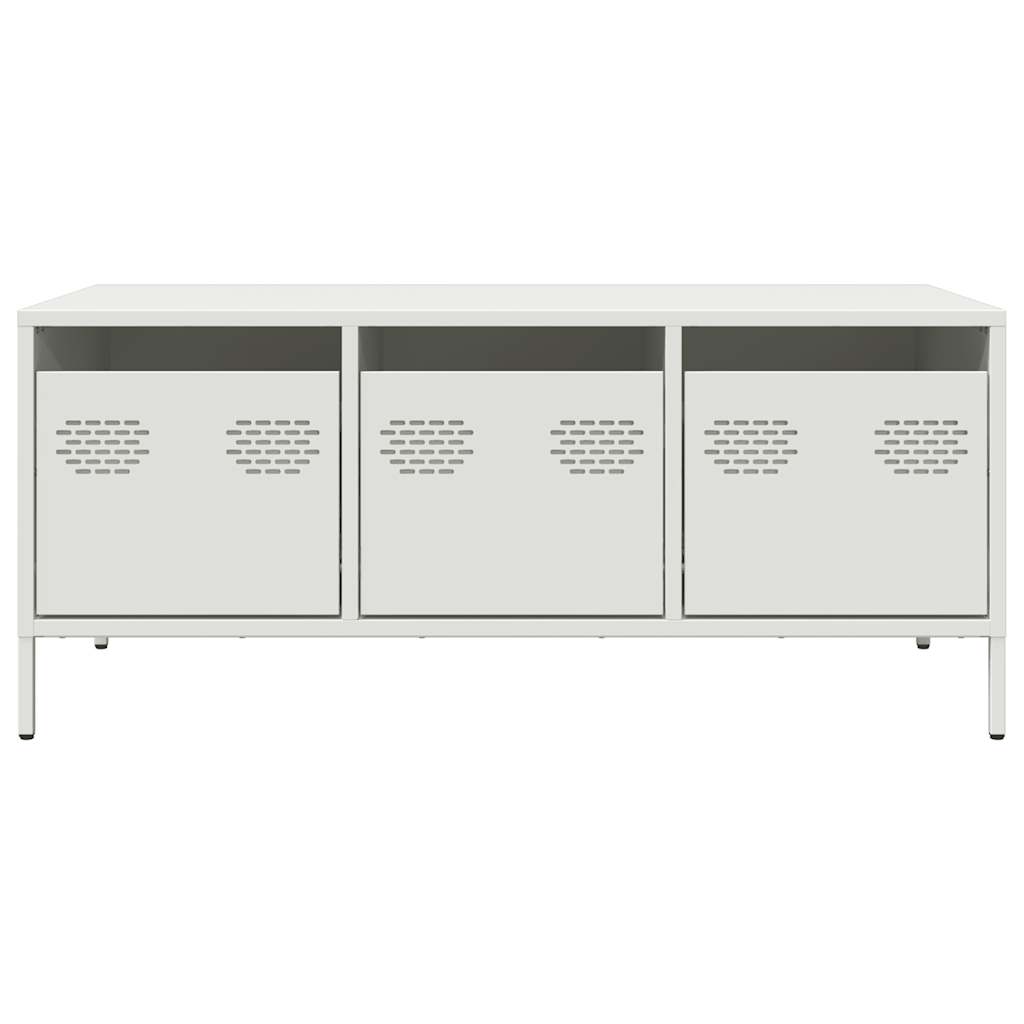 Mesa de centro 101,5x50x43,5 cm aço laminado a frio branco