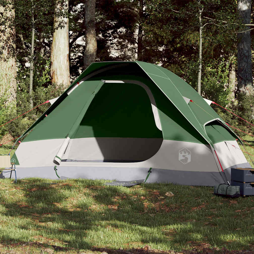 Tenda familiar em cúpula para 6 pessoas impermeável verde