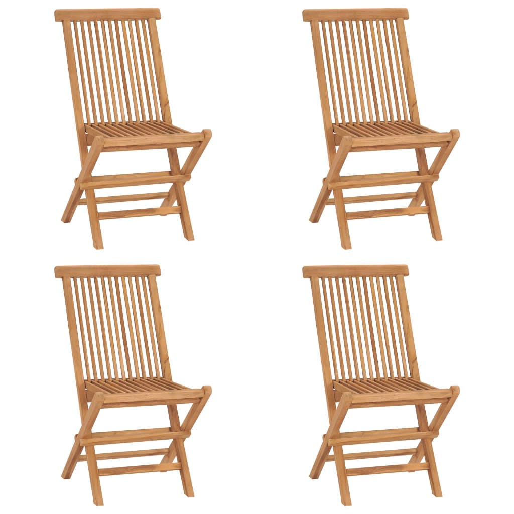 Cadeiras de jardim dobráveis 4 pcs madeira de teca maciça