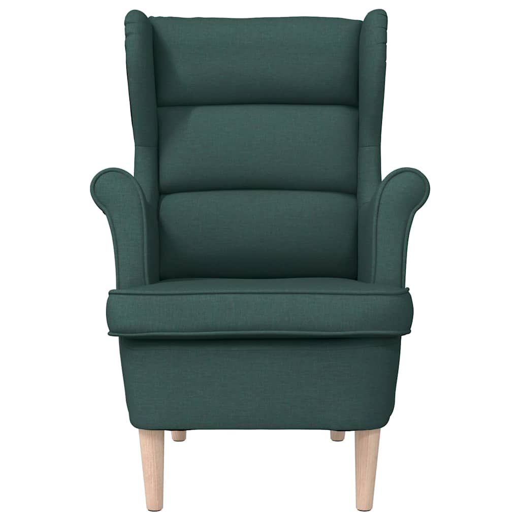 Cadeira com apoio de braços 74x84x100 cm tecido verde-escuro