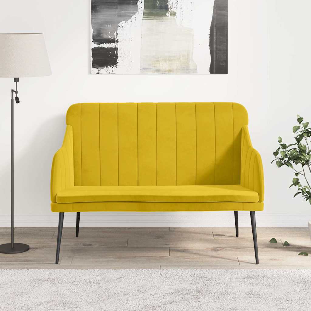 Banco 110x76x80 cm veludo amarelo