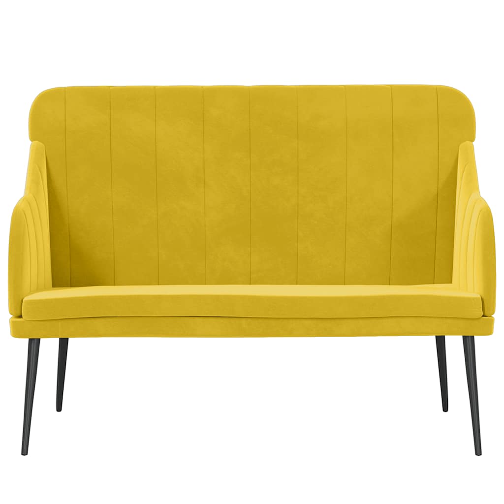 Banco 110x76x80 cm veludo amarelo