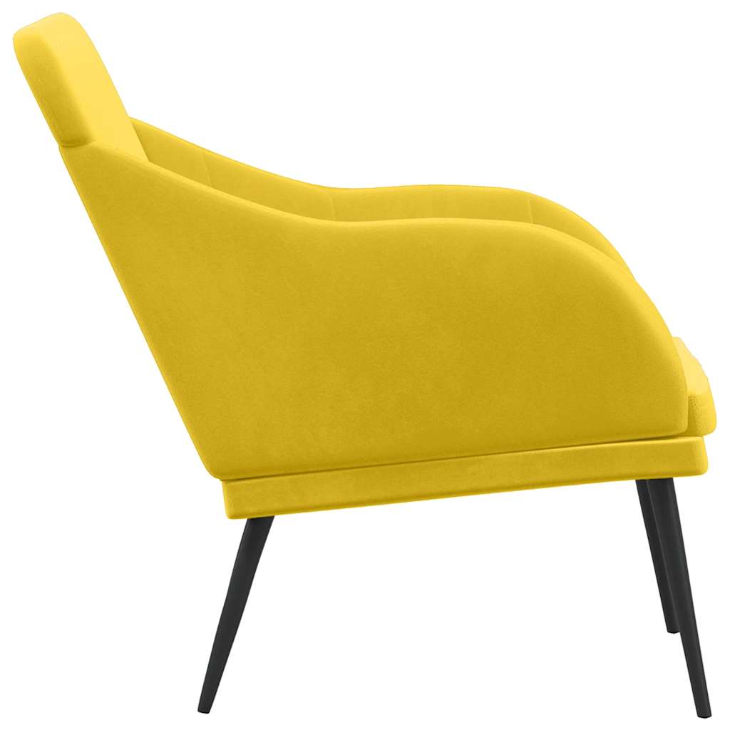 Banco 110x76x80 cm veludo amarelo