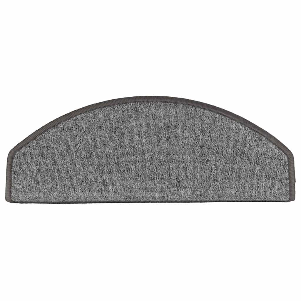 Tapetes de escada 10 peças 65x24x4 cm cinza escuro semicircular grande