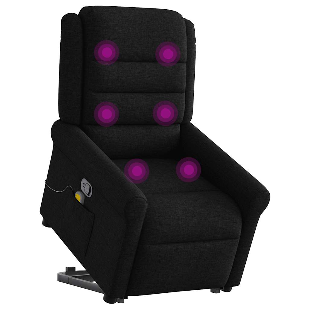 Poltrona de massagens reclinável elevatória tecido preto