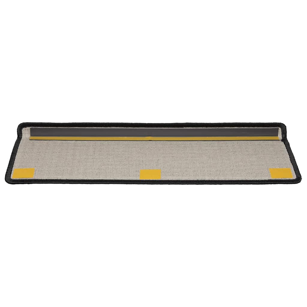 Tapetes de escada 20 peças 65x21x4 cm pretos com borda retangular
