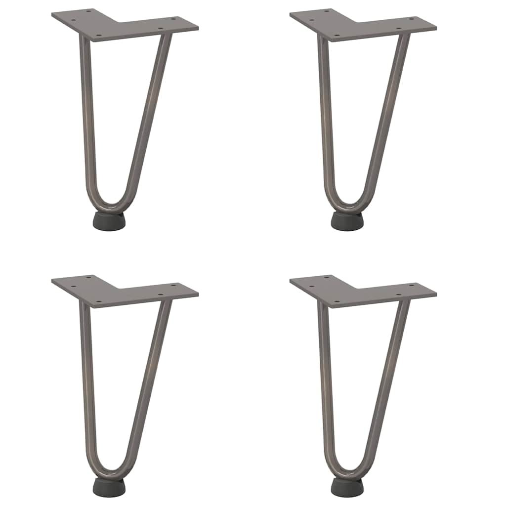 Pernas de grampo para mesa de centro 4 peças aço natural 20 cm aço maciço