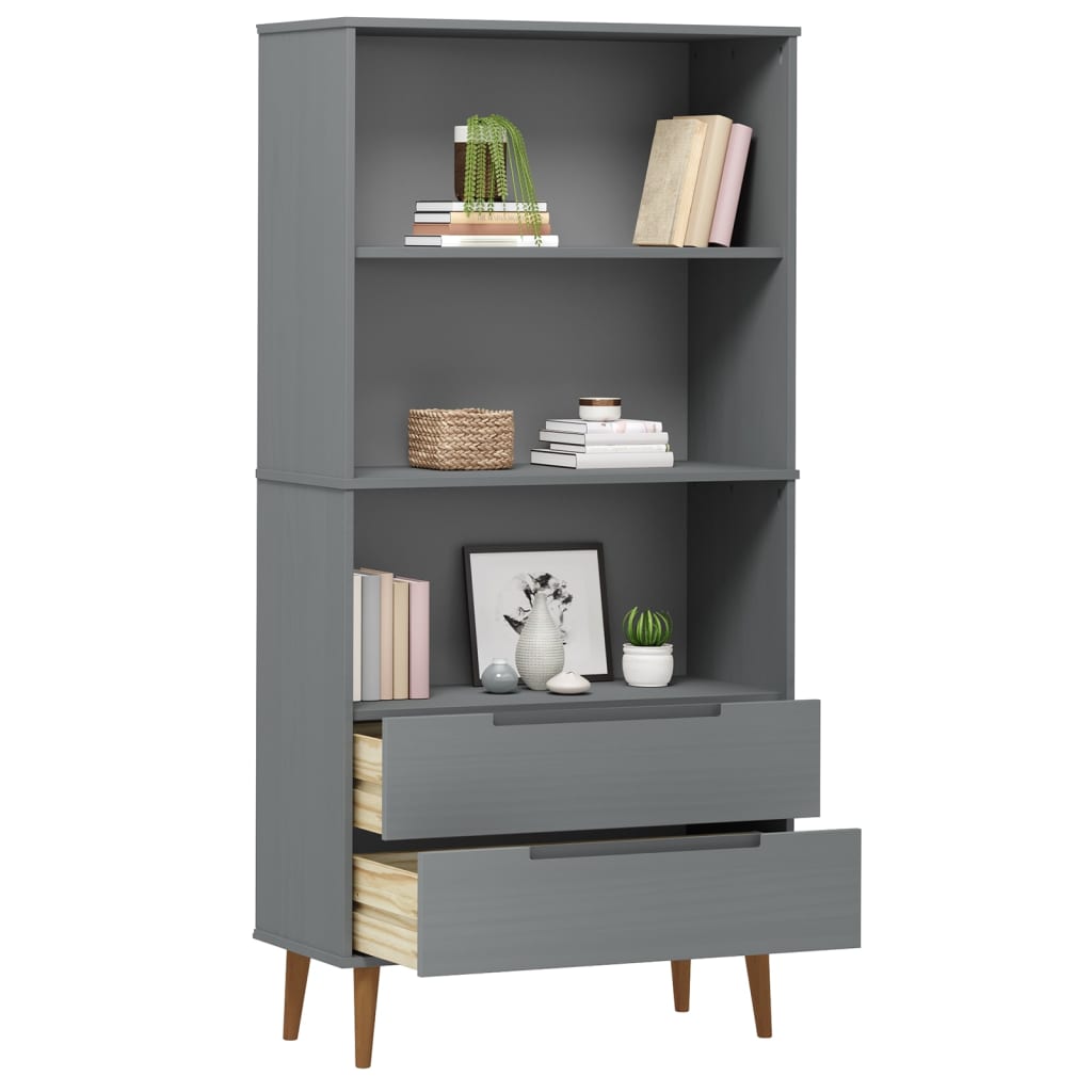 Estante molde 85x35x170,5 cm pinho maciço cinzento