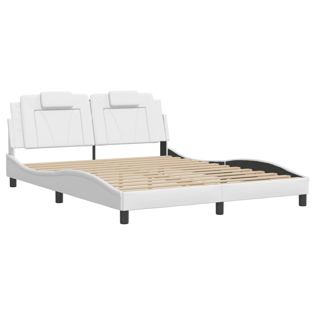 Estrutura de cama viana com LED sem colchão 160x200 cm branco