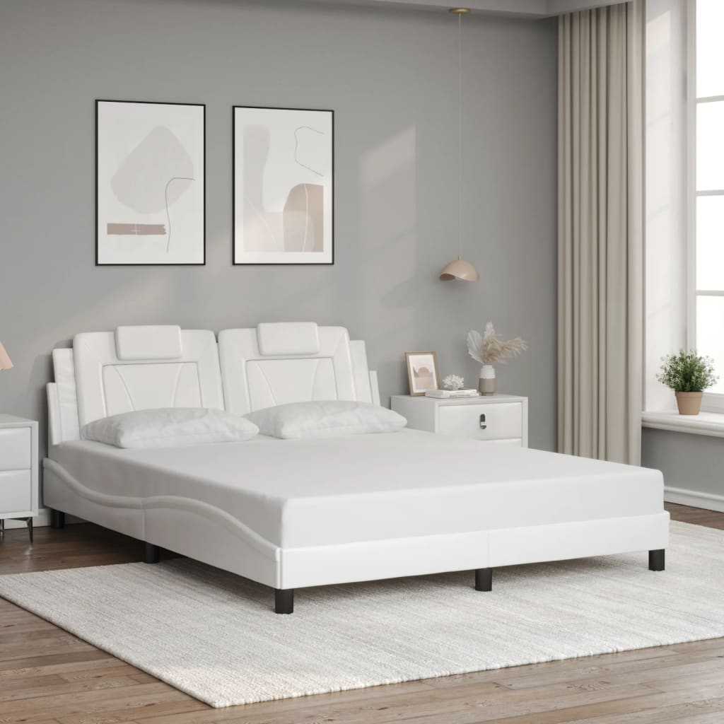 Estrutura de cama viana com LED sem colchão 160x200 cm branco